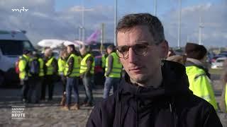 MDR - Streik beim Bodenpersonal am Flughafen Halle Leipzig