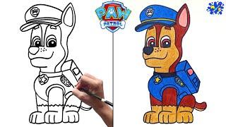 How to Draw chase from Paw Patrol Easy Step by Step