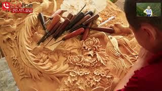 Chi tiết làm bức tranh gỗ tự nhiên Pơmu đẹp