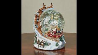 Santa Over Town Glitterdome® Christmas Musical Glitter Snow Globe by Roman, Inc.
