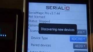 Pairing KDC200 with SerialMagic on BlackBerry