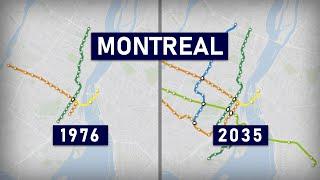 Evolution of the Montreal Metro & REM 1966-2030 (geographic map)