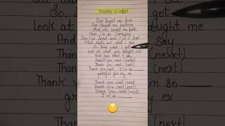 Thank U, Next  || Ariana Grande #shorts #lyricsmania #status_music #lyricalstatus