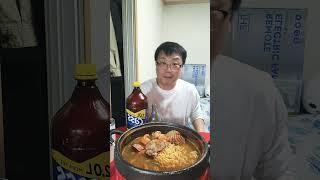 배달 4.29 배민쿠팡 OFF데이 2차 투쟁 응원하며 해물라면에 소주한잔 마시는 40대 탈모진행 노총각 쇼츠먹방 술먹방 술방 吃播 モッパン rượu शराब sharaab كحول
