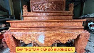 Sập Thờ Gỗ Hương Đá Nam Phi Vân Siêu Đẹp | Đồ Gỗ Việt Đào