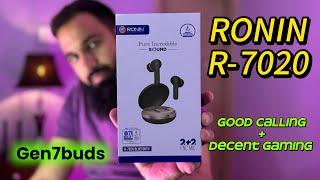 Ronin R7020 Gen7buds | R-7020 unboxing and review | R7020 Pubg gaming test + Mic test on sim calling