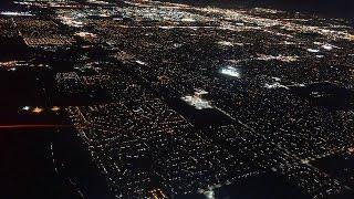 ソルトレイクシティ国際空港着陸　夜景