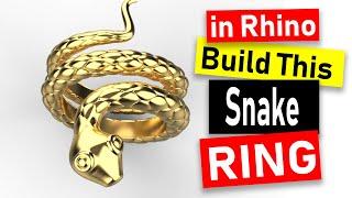 Snake Ring Design 3D Modeling in Rhino 6: Jewelry CAD Design Tutorial #97