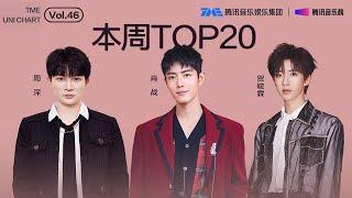 #腾讯由你榜 第46期TOP20歌曲全新来袭#周深 活力治愈的《小美满》；#肖战 感性温暖的《我们》；#时代少年团贺峻霖 态度十足的《Silence》.....