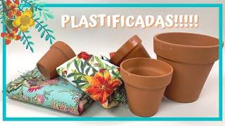  Forrar  MACETAS con TELA de manera ''PERFECTA'' ( Parecen Compradas)🪴y PLASTIFICADAS!!!!!!!