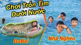 Bọn Mình Chơi Trốn Tìm Dưới Nước Phong Cách Đubai Bình Dân Và Nhà Nghèo Cực Vui | TQ97