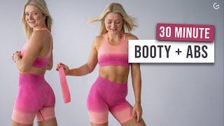 30 MIN BOOTY + ABS - WITH MINI BAND, No Repeat Home Workout