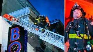 *TIMES SQUARE FIRE!* FDNY Battles 4th Floor FLAMES in a Restaurant [ Manhattan 10-77 Box 811 ]