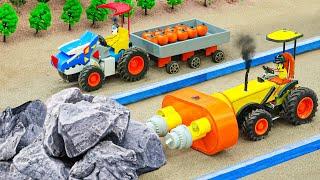 Diy tractor making mini Drilling Stone Machine | diy Tractor Transporting Agricultural | HP Mini