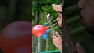 Three Colourful Balloons Slingshots #creation #bamboo #diy