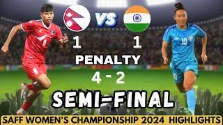 NEPAL vs INDIA || SEMI FINAL || Football War in Rangasala|| Saff Women's Championship 2024