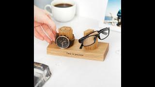 Personalised Oak Glasses and Watch Stand