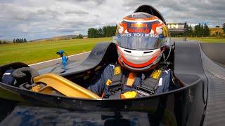 Liam Lawson gets behind the wheel of the Rodin FZED