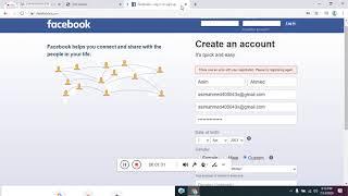 facebook registration error