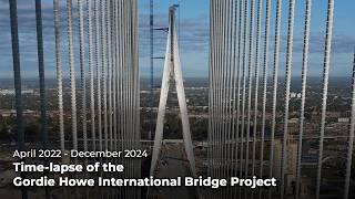 Time-Lapse of the Gordie Howe International Bridge project | April 2022 to December 2024