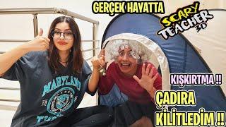 GERÇEK HAYATTA SCARY TEACHER  DELİ ÖĞRETMENİ ÇADIRA KİLİTLEDİM  YENİ BÖLÜM EYLÜL LAL