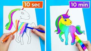 DÉFI DE DESSIN FACILE  Astuces d'art et idées DIY pour l'école  Conseils de peinture par 123 GO