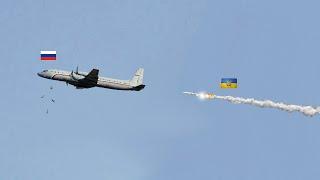 Scary moment! A Russian Il-18 reconnaissance aircraft was hits by a Ukrainian missile, Crew killed.