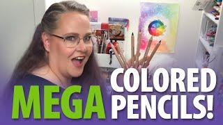 Coloring with MEGA Colored Pencils! (Cretacolor Mega Colored Pencils Review)