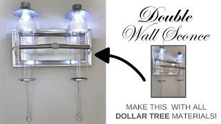 A Charger Plate Turns into a Double Wall Sconce | Glam Home Decor | Dollar Tree DIY