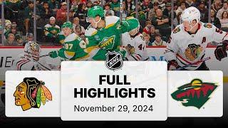 NHL Highlights | Blackhawks vs. Wild | November 29, 2024