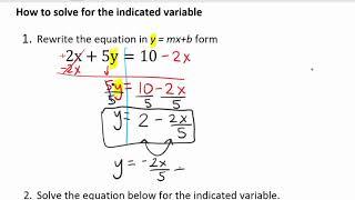 How to solve for the indicated variable (equations where there are 2 different variables)