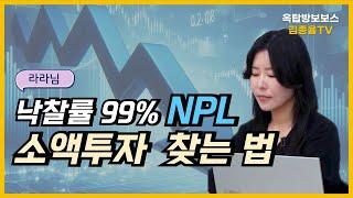 256. 낙찰률 99% NPL 소액투자 찾는 법 | 라라님. [김종율TV]