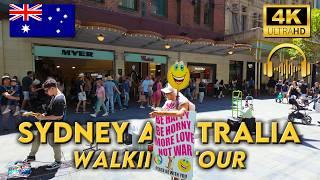 WALKING AROUND SYDNEY AUSTRALIA | Chinatown to Barangaroo | 4K UHD Video Walk | Binaural Audio