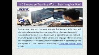 Is C Language Training Worth Learning for You!