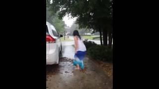 Step mom playing in the rain