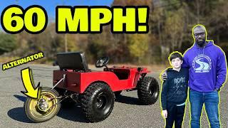 I Built a "free energy" Alternator Powered Car for my Stepson, His Mom Hates it.