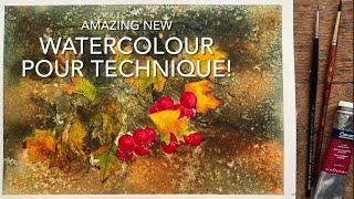 Beginners WATERCOLOR AUTUMN LEAVES PAINTING NEW Loose Watercolour Techniques Tutorial Landscape