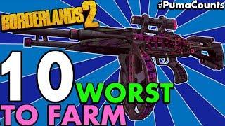 Top 10 Worst Guns and Weapons to Farm for in Borderlands 2 (Hardest Guns to Get!) #PumaCounts