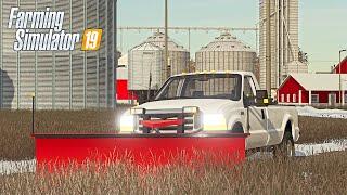 PLOWING SNOW IN FORD F350 - NEBRASKA LANDS SEASONS FS19 (ROLEPLAY)