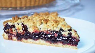 Cherry Pie “Grated” from shortcrust pastry Very simple and incredibly tasty!