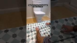 HOW TO CUT VINYL FLOORING (Toilet WC) #diy #vinyl #howto #shorts