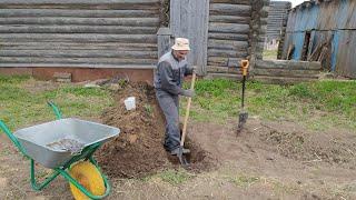 Жизнь в заброшенной деревне. Убираем помойку на участие. Канава под канализационную трубу#116