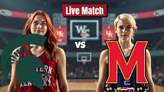 Michigan State Spartans vs Maryland Terrapins Live | NCAA Women's College Basketball 2024