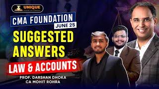 CMA Foundation June 25 - Suggested Answers || Accounts & Law