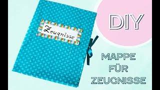 DIY - Zeugnismappe basteln aus Pappe und Stoffresten / Upcyling