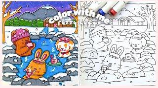 Color With Me (ASMR) ️️ | Fuzzy Hygge & Ohuhu Markers!