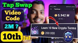 TapSwap Learn 10 New Crypto Terms Code || TapSwap Video Code 10 July | Tapswap Cinema Code