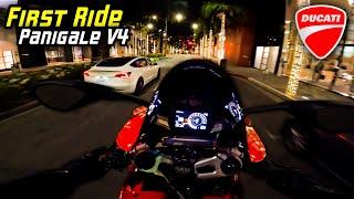 First Ride on Ducati Panigale V4! (Insane)