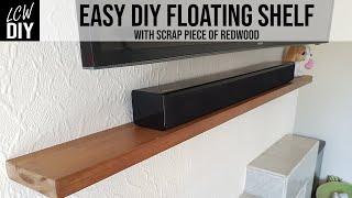 Easy Floating Shelves No brackets using Scrap Redwood/Pine | DIY Vlog #31