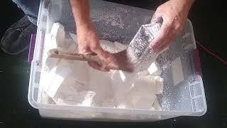 Shredding Styrofoam with a cheese grater
